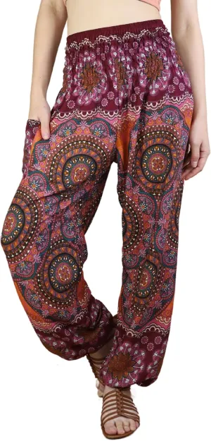 Boho Pants | Harem Pants Women with Pockets | Soft & Breathable Flowy Pajamas | Soft Yoga Pants| Hippie Clothes for Women
