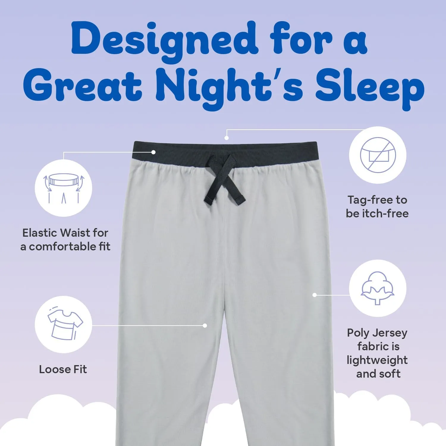 Boys Pajamas Set, 3-Piece Boys Sleepwear Pjs, Loose Fit, Soft, Breathable, Teens and Kids - Size 7-8, 10-12, 14-16