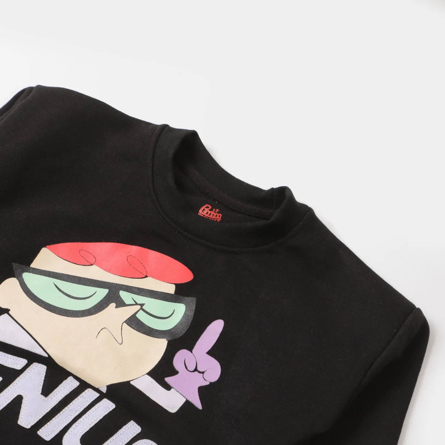Boys Sweatshirt Cartoon Print- Jet Black