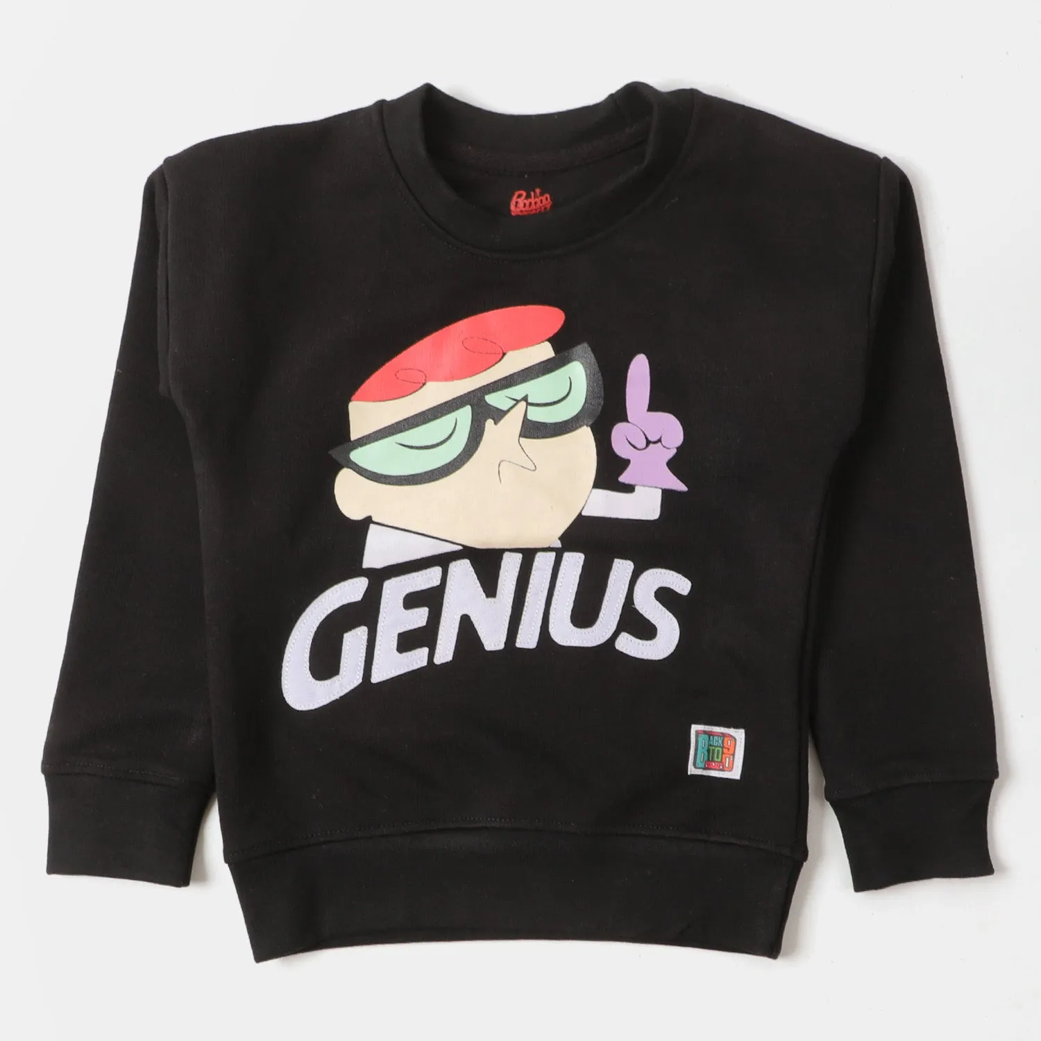 Boys Sweatshirt Cartoon Print- Jet Black