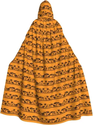 BREAUX African animals print Halloween Adult Hooded Cloak Cape for Parties Carnival Cosplay Costumes Stage Decorations