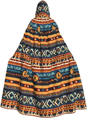 BREAUX African National Patterns print Halloween Adult Hooded Cloak Cape for Parties Carnival Cosplay Costumes Stage Decorations