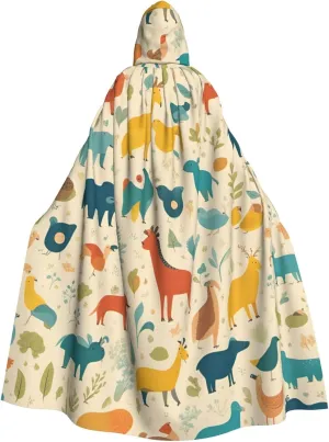 BREAUX Animal Pattern print Halloween Adult Hooded Cloak Cape for Parties Carnival Cosplay Costumes Stage Decorations