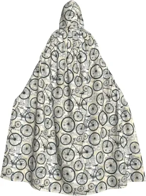 BREAUX bicycle print Halloween Adult Hooded Cloak Cape for Parties Carnival Cosplay Costumes Stage Decorations