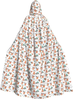 BREAUX Brown Sloth print Halloween Adult Hooded Cloak Cape for Parties Carnival Cosplay Costumes Stage Decorations