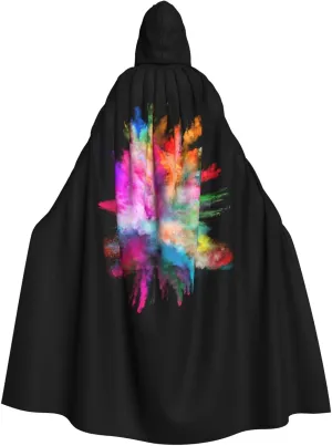 BREAUX color explosion print Halloween Adult Hooded Cloak Cape for Parties Carnival Cosplay Costumes Stage Decorations