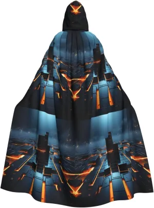 BREAUX cool wallpapers print Halloween Adult Hooded Cloak Cape for Parties Carnival Cosplay Costumes Stage Decorations