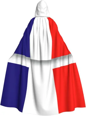 BREAUX French flag print Halloween Adult Hooded Cloak Cape for Parties Carnival Cosplay Costumes Stage Decorations
