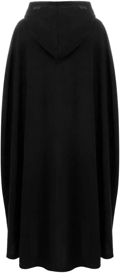BZGTZT Women's Trench Coat Cloak Hooded Long Open Front Cape Coats Poncho Batwing Poncho Cardigan Jacket Coat,For Winter