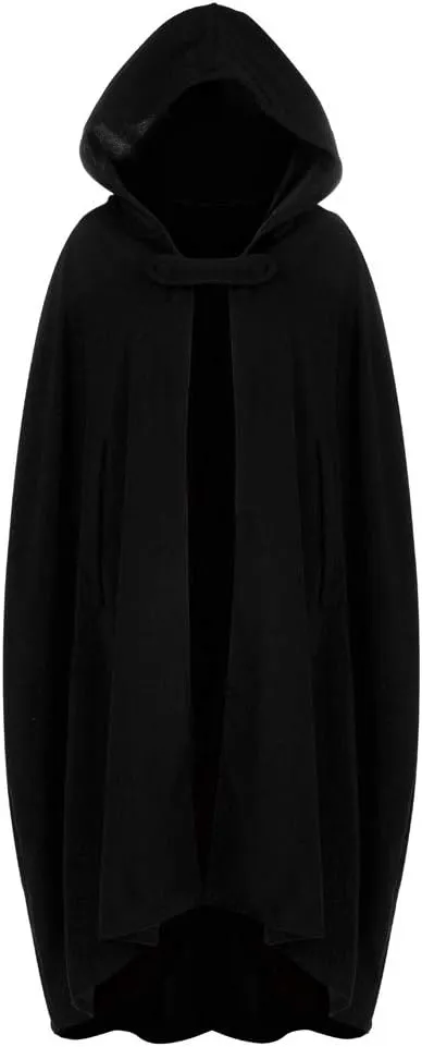 BZGTZT Women's Trench Coat Cloak Hooded Long Open Front Cape Coats Poncho Batwing Poncho Cardigan Jacket Coat,For Winter