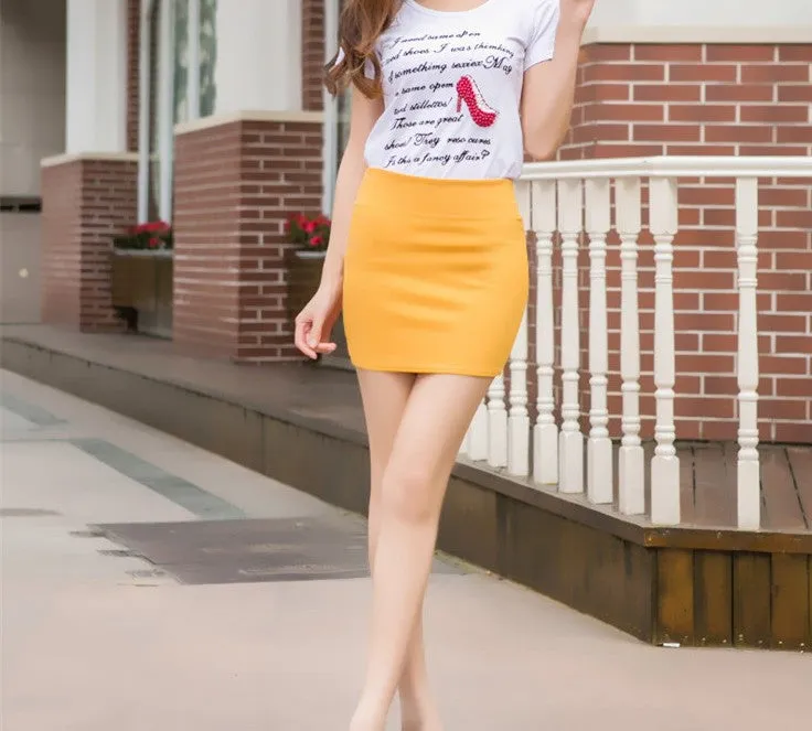 Candy Colors Sexy Hip Flattering Stretchable High Waist Plus Size Street Style Pencil Skirt