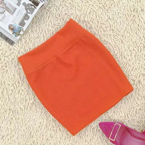 Candy Colors Sexy Hip Flattering Stretchable High Waist Plus Size Street Style Pencil Skirt