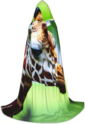 Cartoon Giraffe Cape Cloak With Hood Witch Cape Hooded Cloak Halloween Costumes Cosplay For Carnivals Party