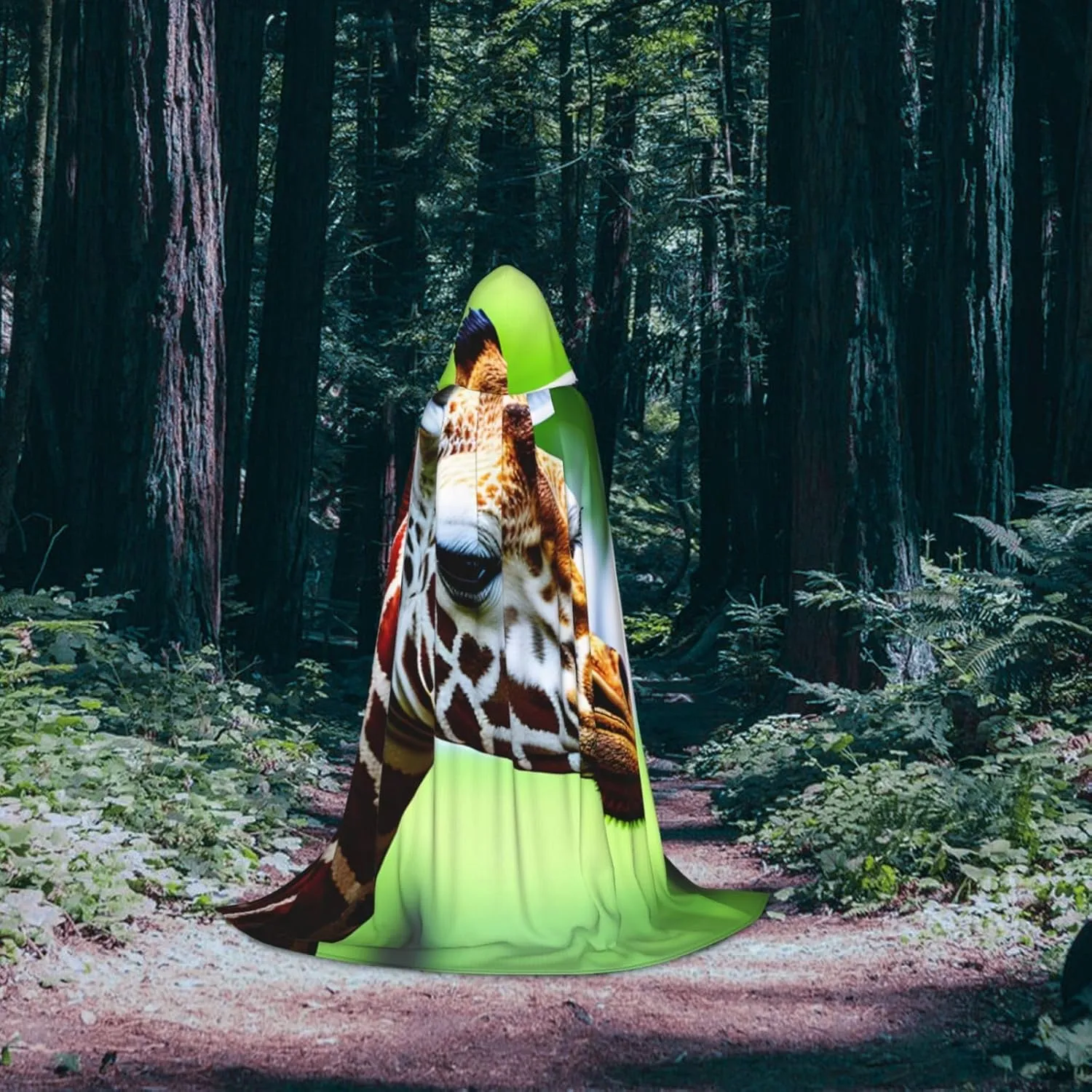 Cartoon Giraffe Cape Cloak With Hood Witch Cape Hooded Cloak Halloween Costumes Cosplay For Carnivals Party