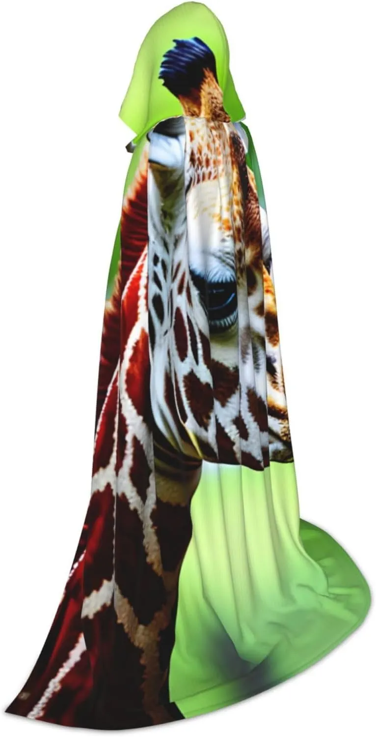 Cartoon Giraffe Cape Cloak With Hood Witch Cape Hooded Cloak Halloween Costumes Cosplay For Carnivals Party