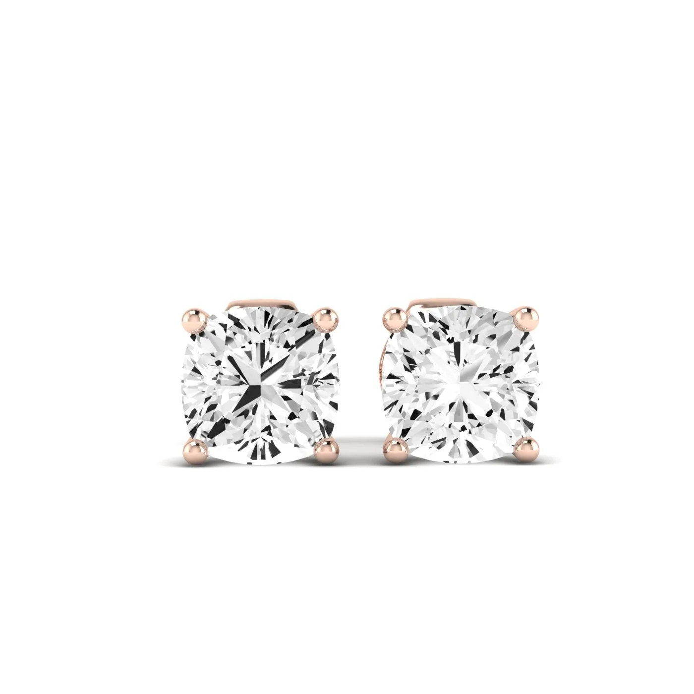 Cerise Round Cut Diamond Halo Stud Earrings