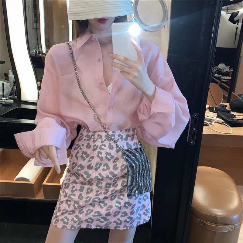 Chequered Skirt Women Summer High Waist Slim Look A-Line Hip Flattering bmPurple Skirt