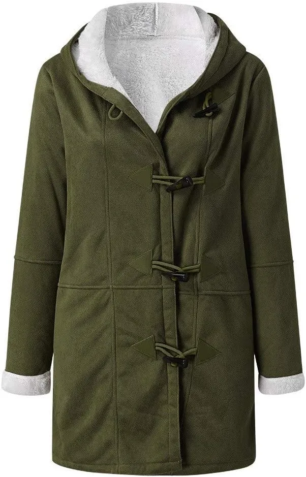 ChicCrate Winter Coats for Women 2025 Warm Sherpa Fleece Lined Distressed Jackets Parka Faux Suede Pea Coat Outerwear