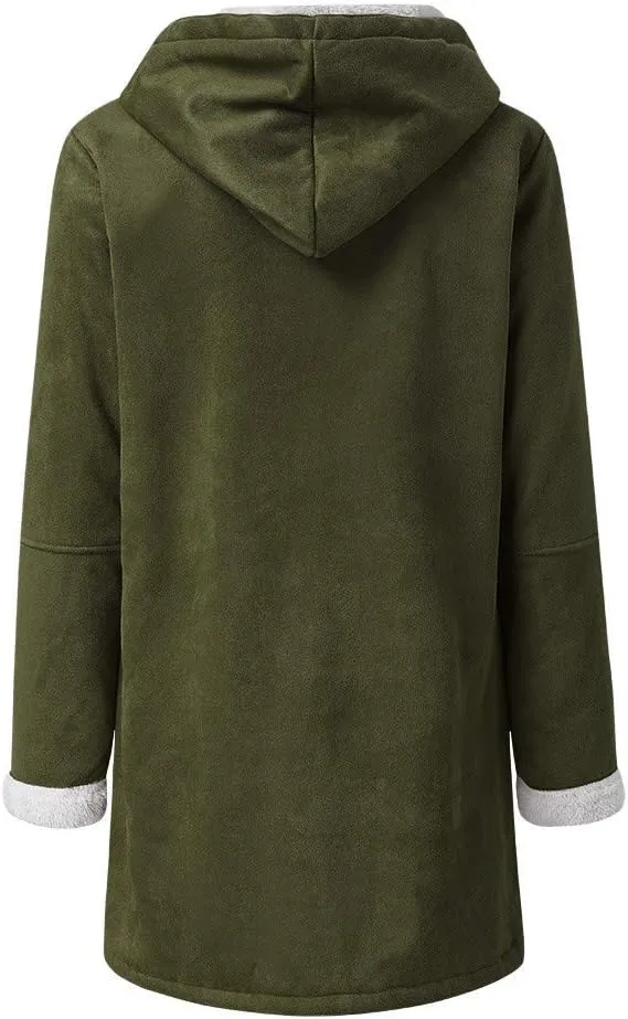 ChicCrate Winter Coats for Women 2025 Warm Sherpa Fleece Lined Distressed Jackets Parka Faux Suede Pea Coat Outerwear