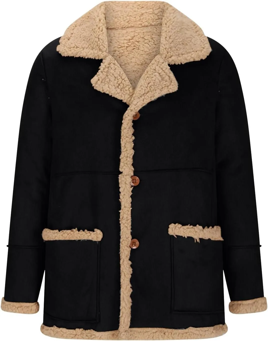 Coats for Men Cotton padded Jacket Lapel Collar Knitted Button Sweater Coat Casual Men's Thicken Warm Winter Coats