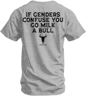 Combat Iron Men's Graphic T-Shirt | Go Milk a Bull | Cotton-Poly Blend | Athletic Fit, Tagless Comfort