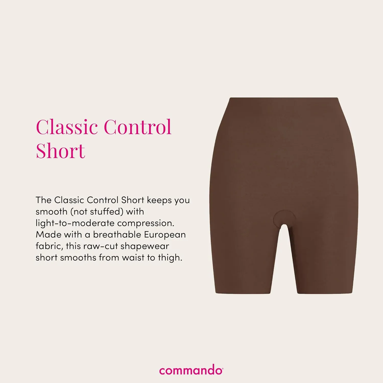 commando - Classic Control Shorts | Shapewear Shorts | Supportive & Smoothing | Soft & Breathable | No Rolling or Riding Up