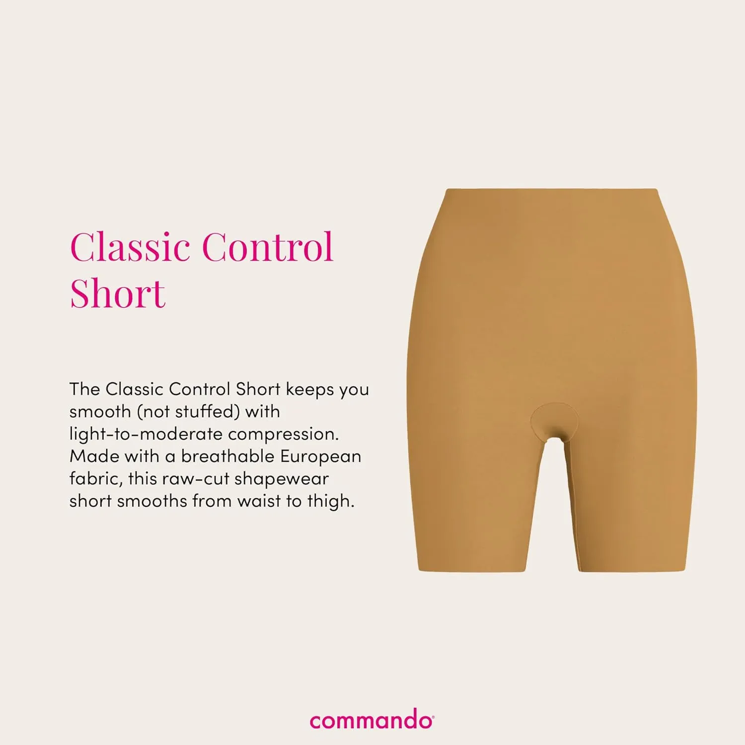 commando - Classic Control Shorts | Shapewear Shorts | Supportive & Smoothing | Soft & Breathable | No Rolling or Riding Up