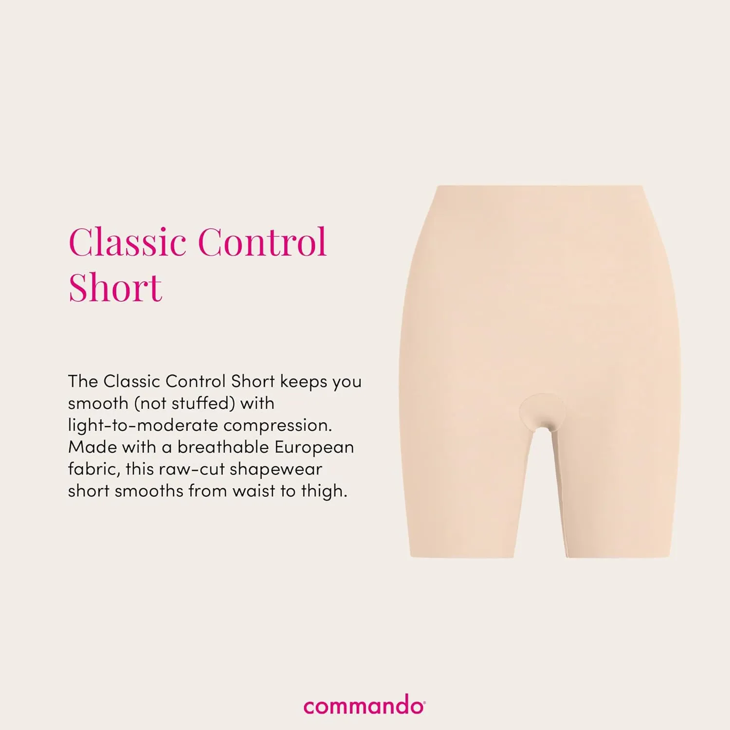 commando - Classic Control Shorts | Shapewear Shorts | Supportive & Smoothing | Soft & Breathable | No Rolling or Riding Up