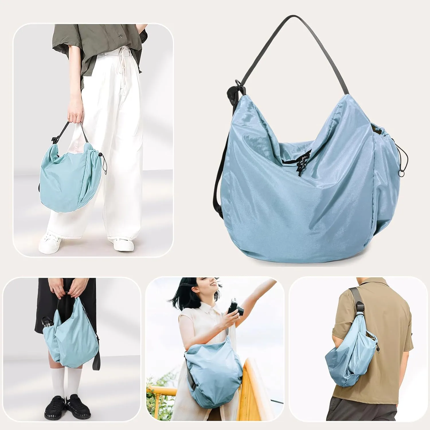 CONTAIL 18L Nylon Daily Shoulder Bag,Water-Resistant Crossbody Bag with Removable Insulated Beverage Holder