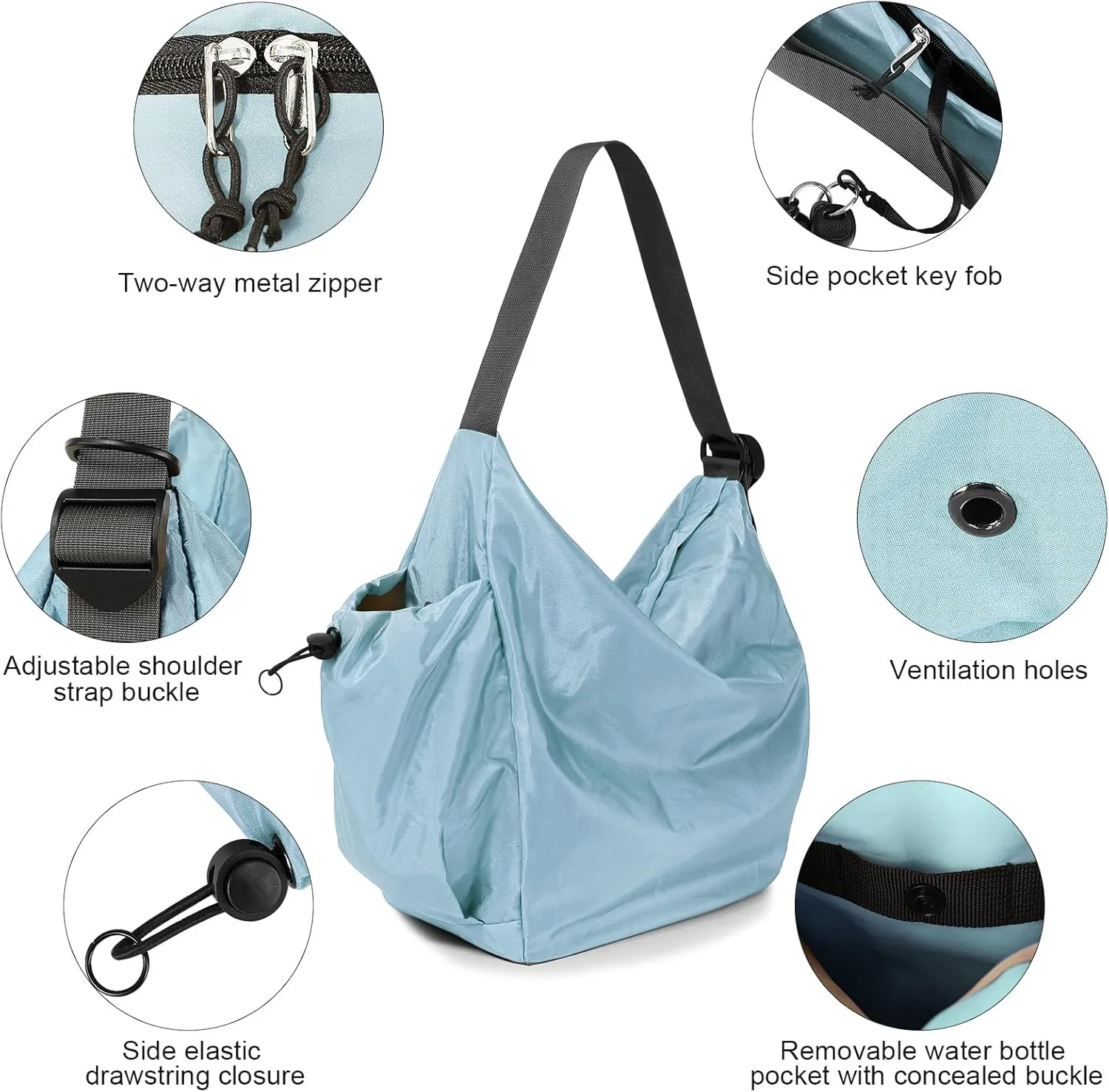 CONTAIL 18L Nylon Daily Shoulder Bag,Water-Resistant Crossbody Bag with Removable Insulated Beverage Holder
