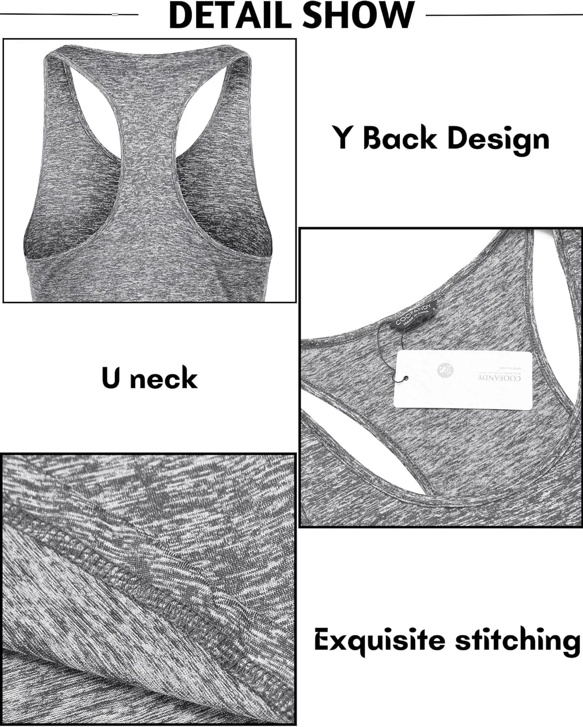 COOFANDY Men's 3 Pack Gym Tank Tops Y-Back Workout Muscle Tee Training Bodybuilding Fitness Sleeveless T Shirts