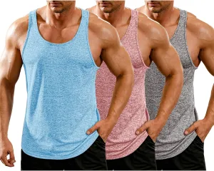 COOFANDY Men's 3 Pack Gym Tank Tops Y-Back Workout Muscle Tee Training Bodybuilding Fitness Sleeveless T Shirts