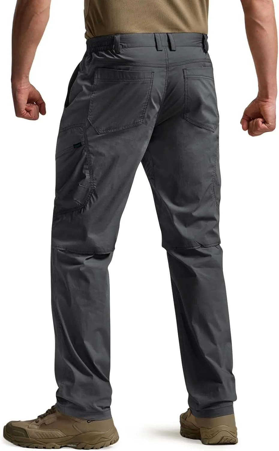 CQR Men's Quick Dry Tactical Pants, Water Resistant Outdoor Pants, Lightweight Stretch Cargo Work Hiking Pants