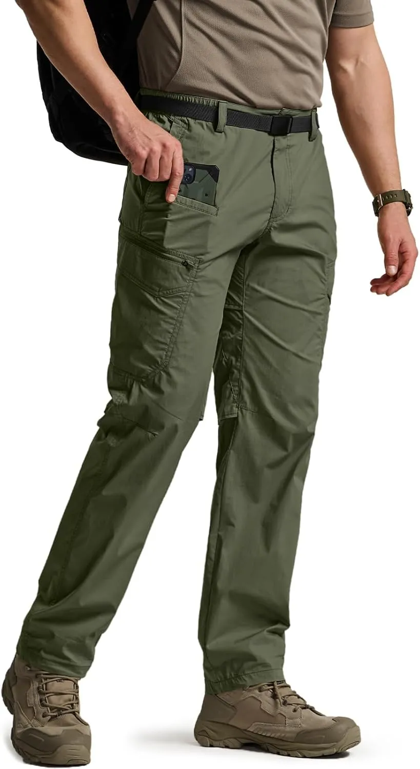 CQR Men's Quick Dry Tactical Pants, Water Resistant Outdoor Pants, Lightweight Stretch Cargo Work Hiking Pants