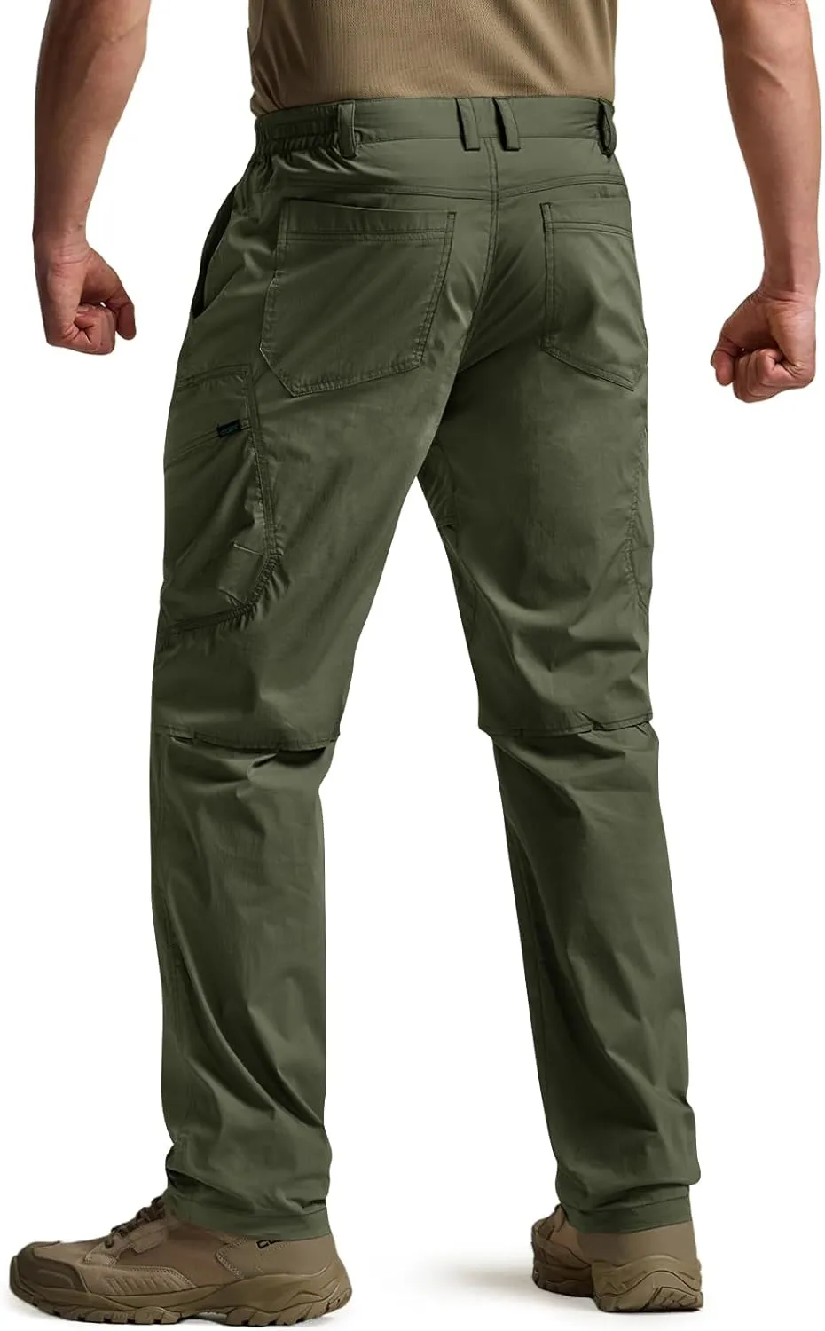 CQR Men's Quick Dry Tactical Pants, Water Resistant Outdoor Pants, Lightweight Stretch Cargo Work Hiking Pants