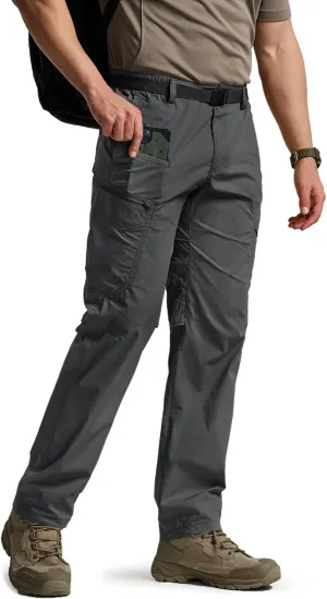 CQR Men's Quick Dry Tactical Pants, Water Resistant Outdoor Pants, Lightweight Stretch Cargo Work Hiking Pants
