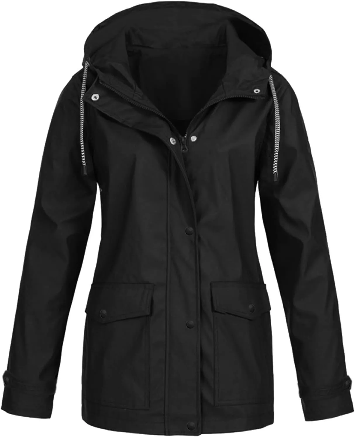CRNTCEM Women's Outdoor Waterproof Jacket Lightweight Hooded Hiking Climbing Rain Jackets Active Outdoor Windbreaker Raincoat