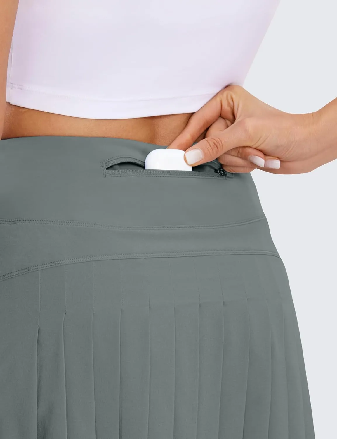 CRZ YOGA Womens Pleated Tennis Skirts with Pockets High Waisted Athletic Golf Skorts for Women Soft Breathable Cute