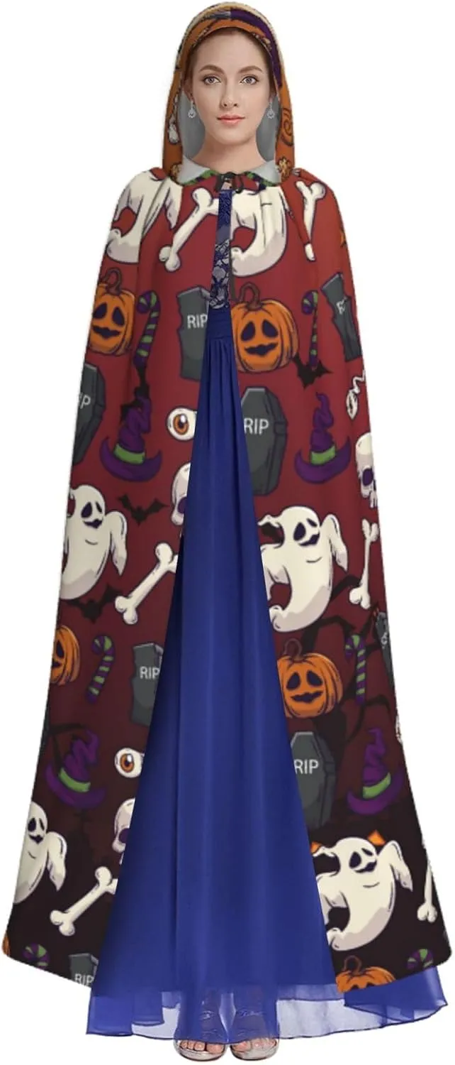 Custom Halloween Hooded Cloak Personalized Unisex Halloween Hooded Cape for Halloween Party Theme Role Playing