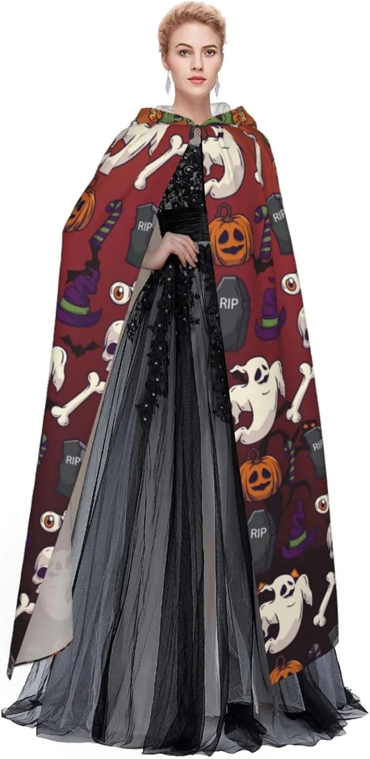 Custom Halloween Hooded Cloak Personalized Unisex Halloween Hooded Cape for Halloween Party Theme Role Playing