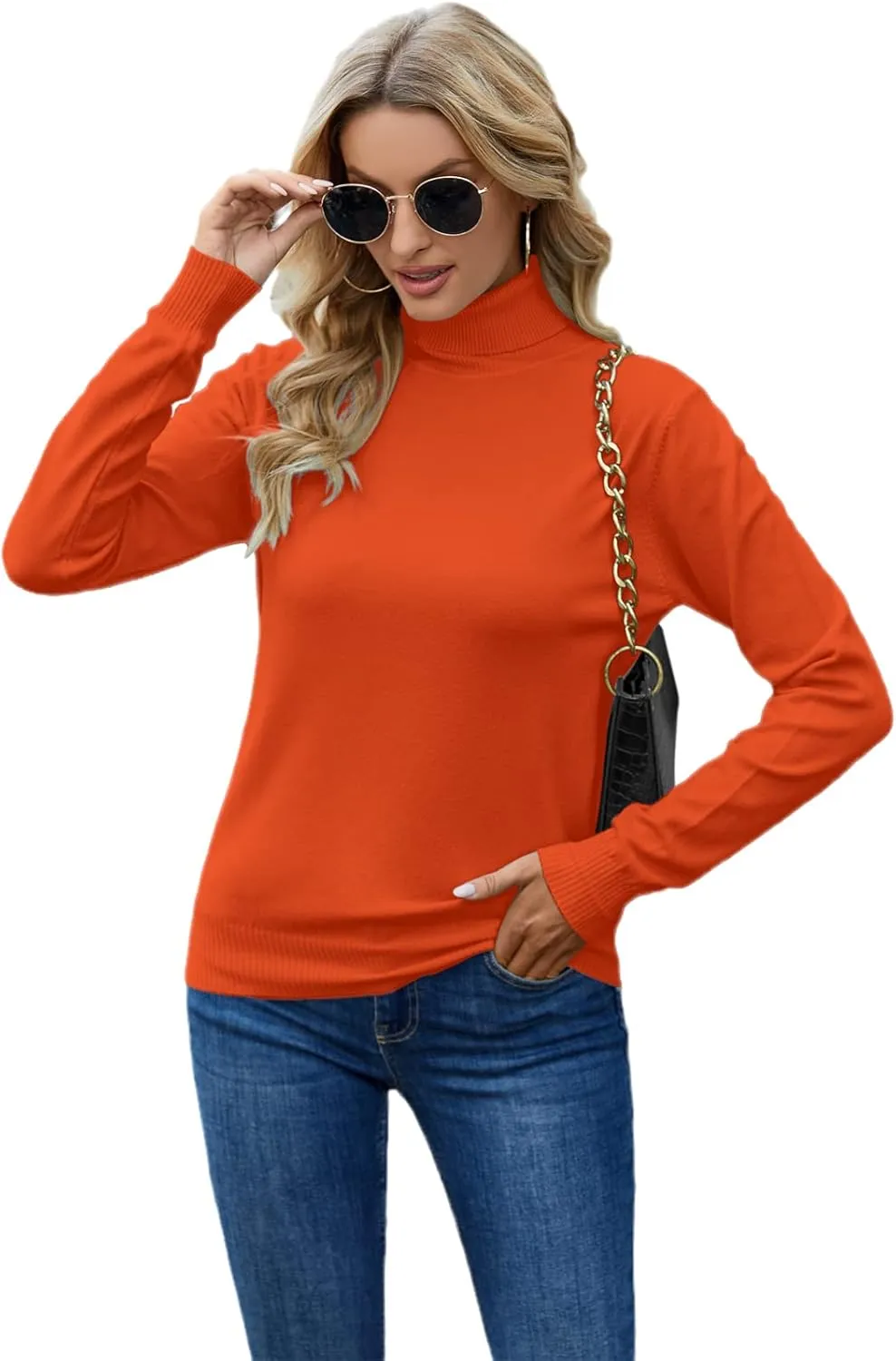 DAIMIDY Women's Long-Sleeve Turtleneck Sweater