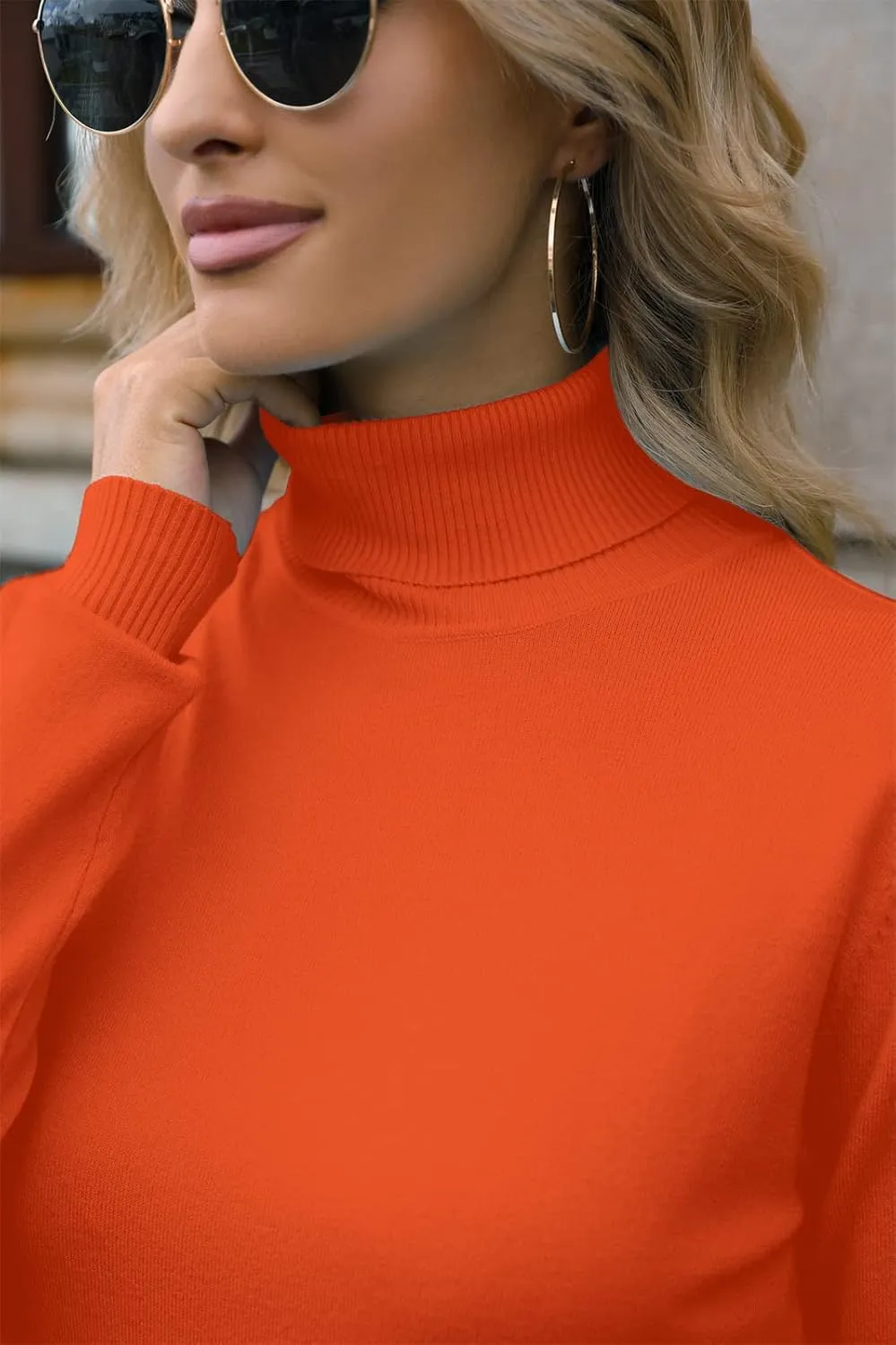DAIMIDY Women's Long-Sleeve Turtleneck Sweater