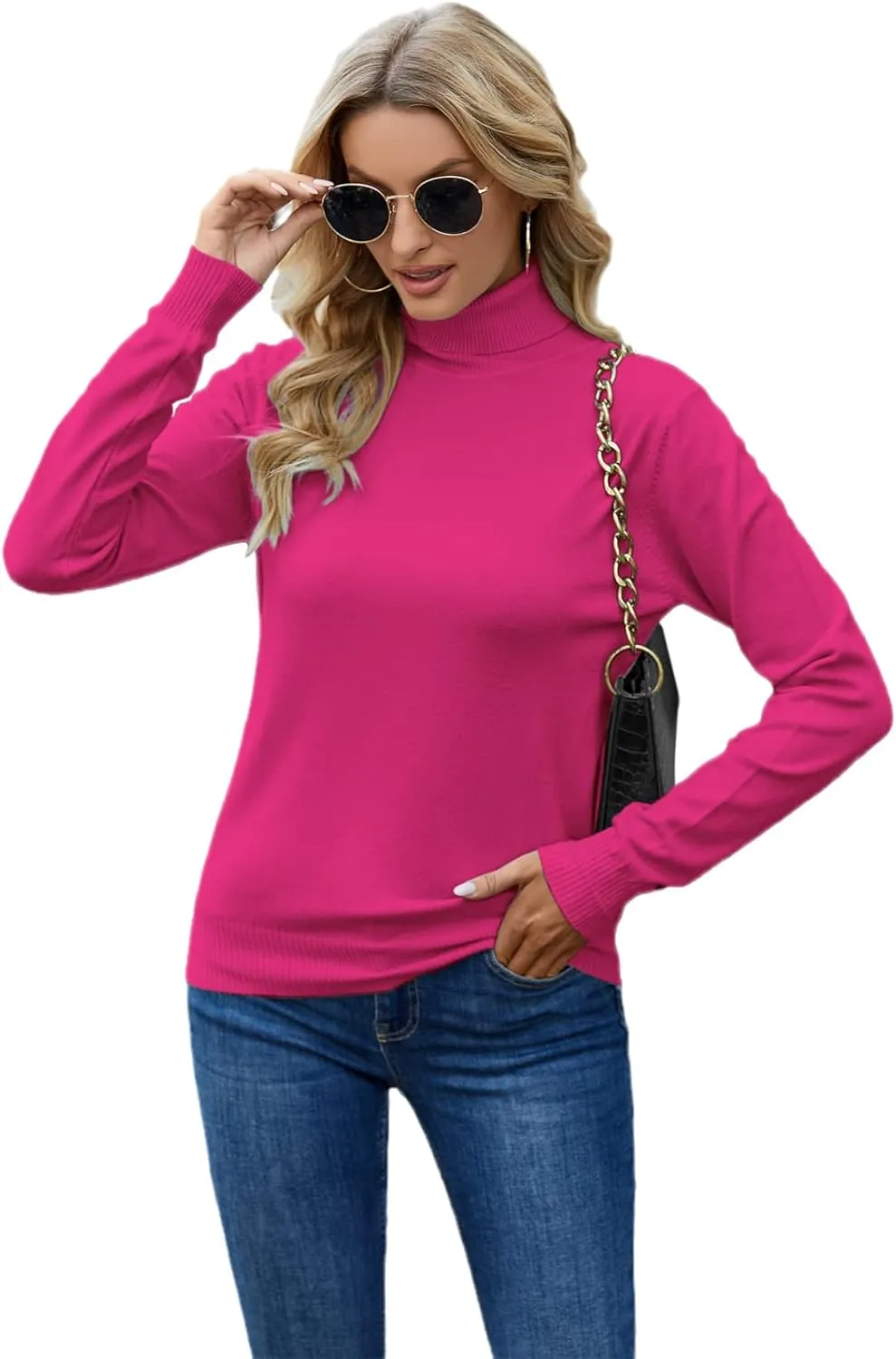 DAIMIDY Women's Long-Sleeve Turtleneck Sweater