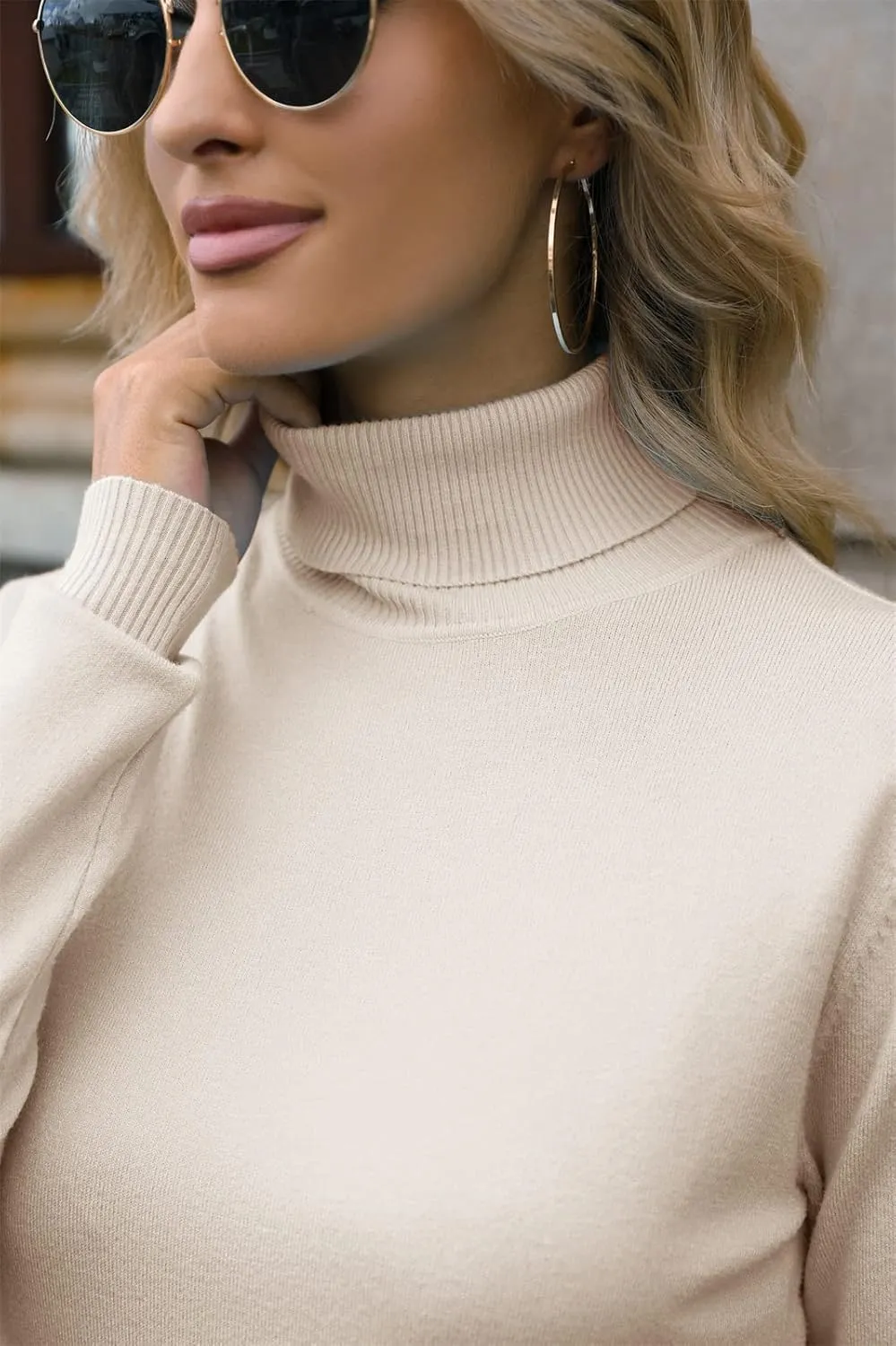 DAIMIDY Women's Long-Sleeve Turtleneck Sweater