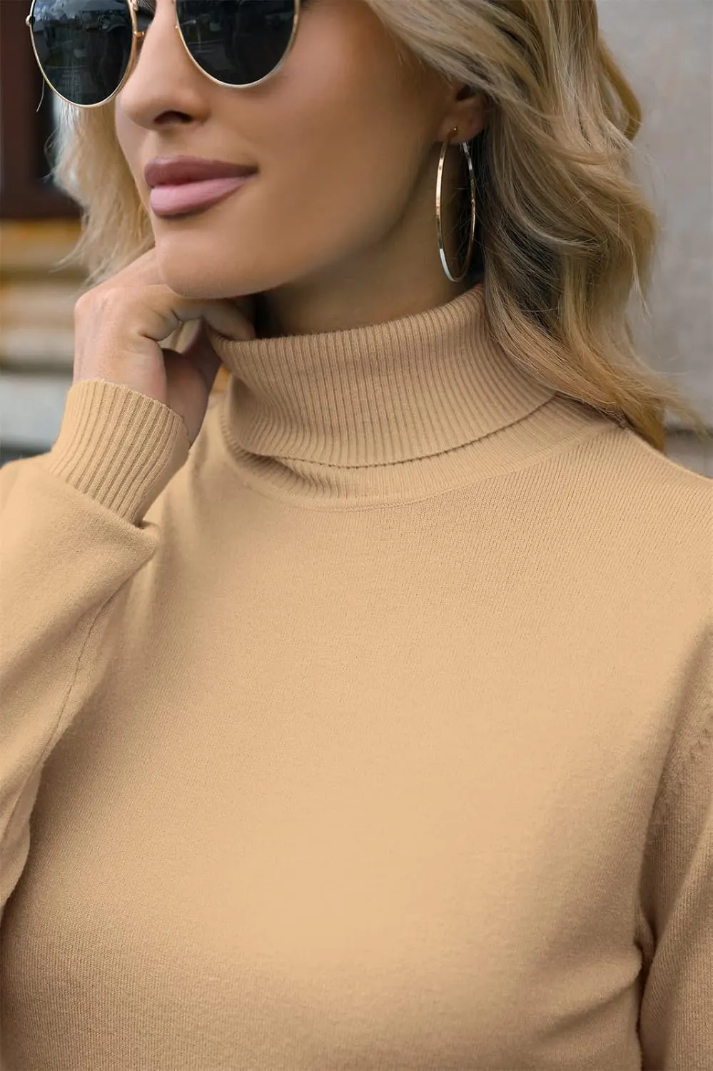 DAIMIDY Women's Long-Sleeve Turtleneck Sweater
