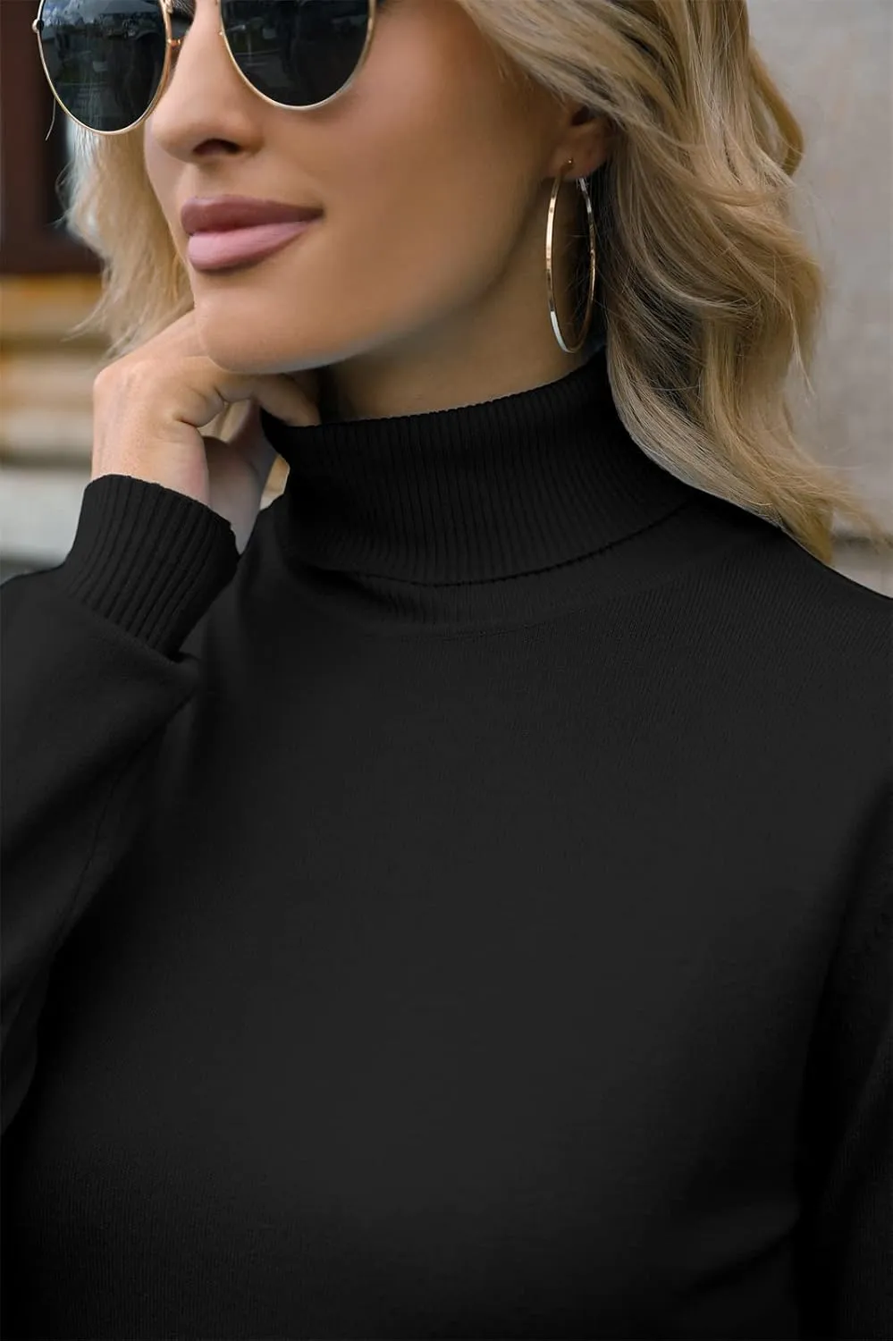 DAIMIDY Women's Long-Sleeve Turtleneck Sweater