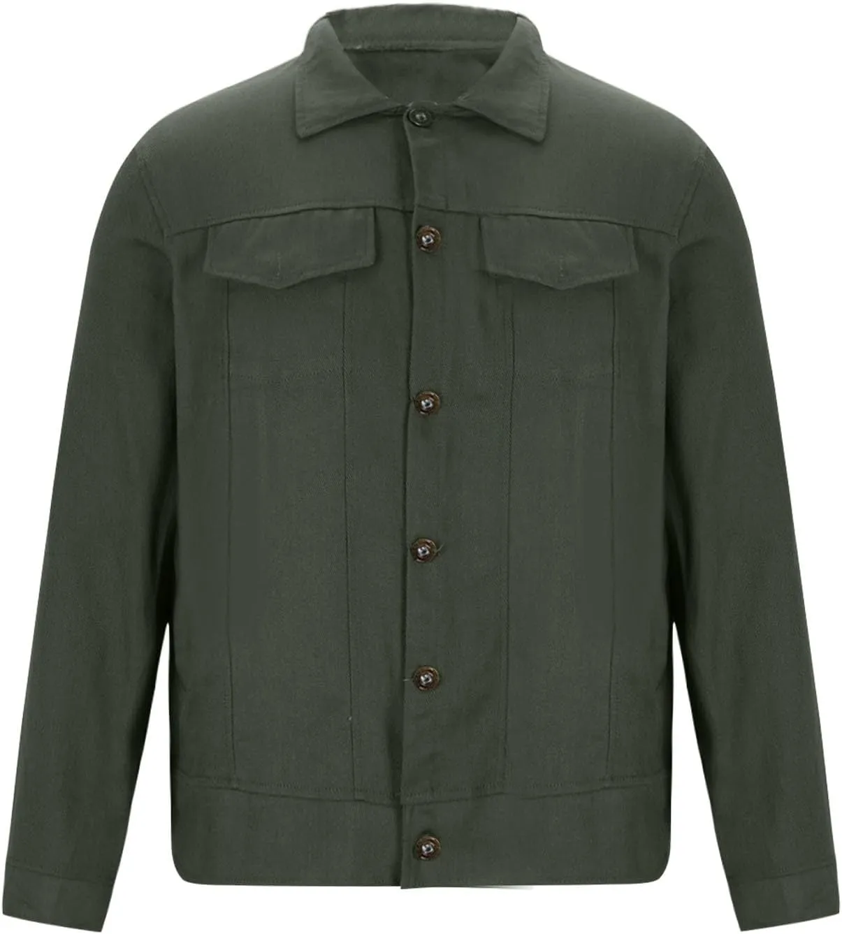 Denim Jackets for Men Button Down Casual Jean Jackets Long Sleeve Lapel Fashion Loose Fit Comfy Coat with Pockets