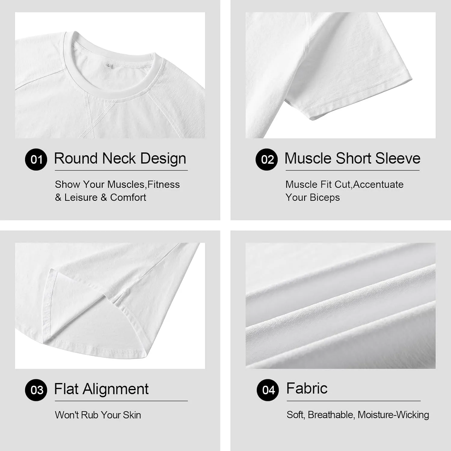 DEOLAX Mens T Shirt Fashion Muscle Crew Neck Mens Tee Shirts Short Sleeve Casual Classic Dry Fit Mens Athletic Tee Shirts
