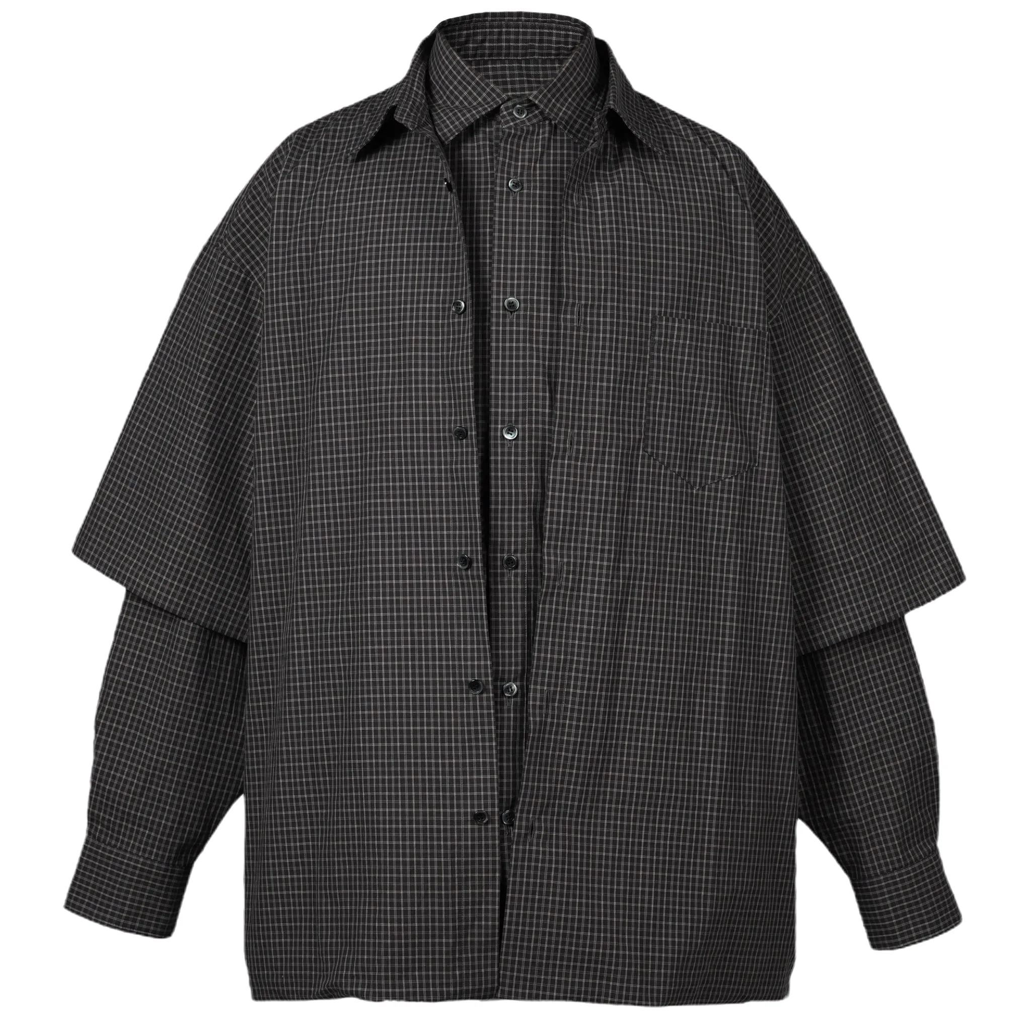 DOUBLE LAYERED SHIRTS / BLACK