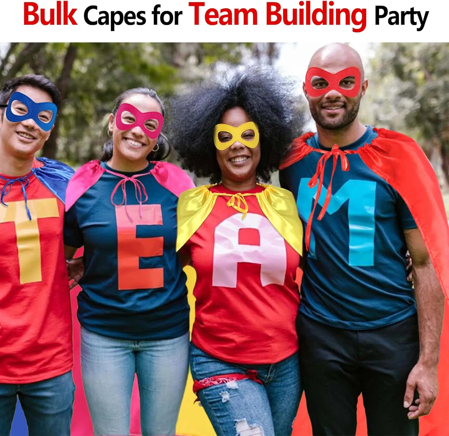D.Q.Z Bulk Superhero-Capes and Masks for Adults Super Hero Group Costume Dress Up Team Building Halloween Party,10 Pack